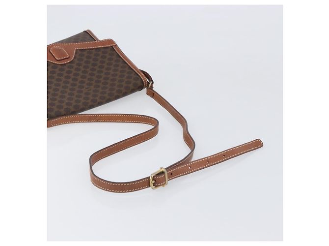 Céline Borsa a tracolla CELINE Macadam PVC Pelle Marrone Tono Oro Auth 201420 - vista 7