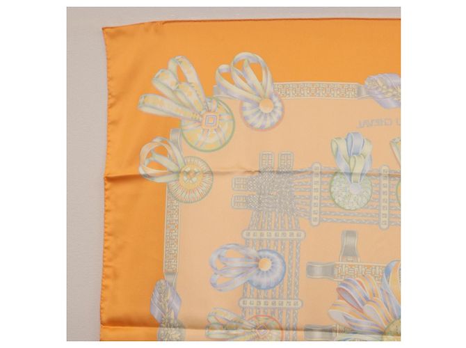 Hermès HERMES Carré 90 Seidentuch "LES RUBANS DU CHEVAL" Orange Auth 199852M - Ansicht 16