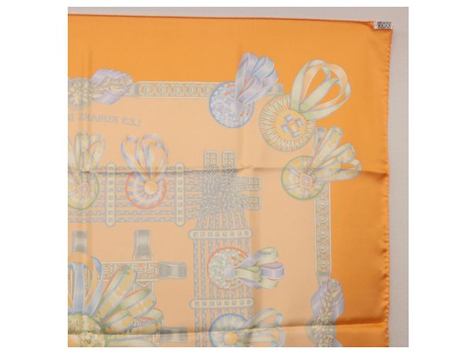 Hermès HERMES Carré 90 Seidentuch "LES RUBANS DU CHEVAL" Orange Auth 199852M - Ansicht 18
