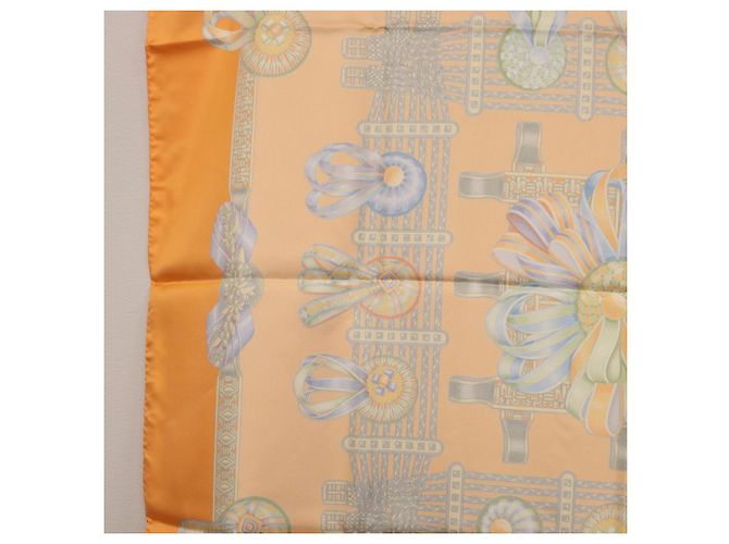 Hermès HERMES Carré 90 Seidentuch "LES RUBANS DU CHEVAL" Orange Auth 199852M - Ansicht 19