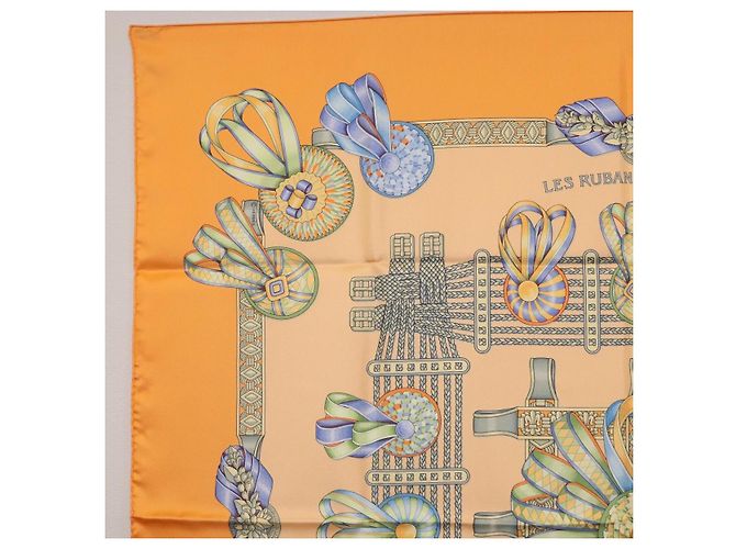 Hermès HERMES Carré 90 Seidentuch "LES RUBANS DU CHEVAL" Orange Auth 199852M - Ansicht 2
