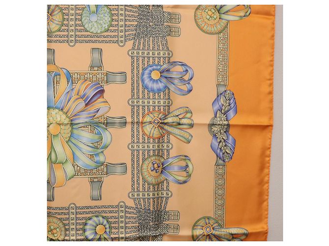 Hermès HERMES Carré 90 Seidentuch "LES RUBANS DU CHEVAL" Orange Auth 199852M - Ansicht 7