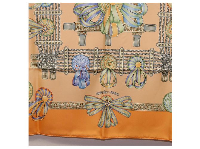 Hermès HERMES Carré 90 Seidentuch "LES RUBANS DU CHEVAL" Orange Auth 199852M - Ansicht 9