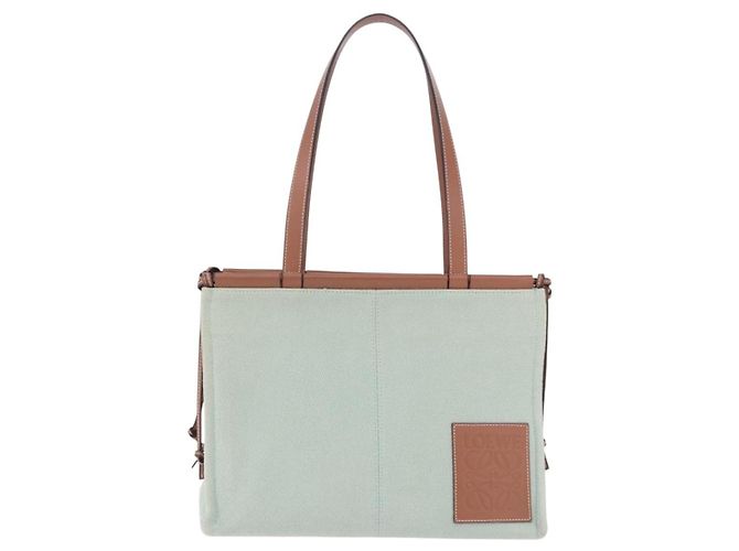 Borsa Tote LOEWE Anagram Cushion Tote Bag Canvas Light Green Auth ka6118A Verde chiaro - vista 13