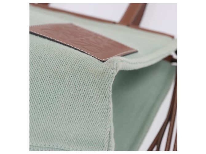 Borsa Tote LOEWE Anagram Cushion Tote Bag Canvas Light Green Auth ka6118A Verde chiaro - vista 15