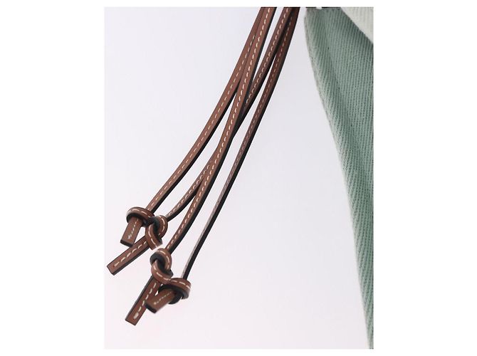 Borsa Tote LOEWE Anagram Cushion Tote Bag Canvas Light Green Auth ka6118A Verde chiaro - vista 19