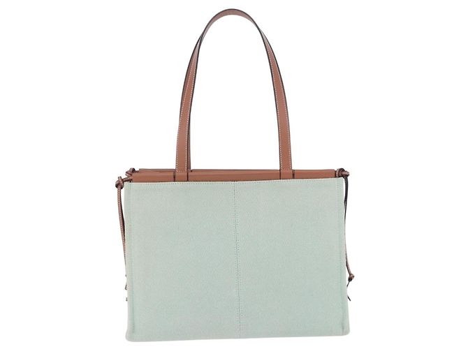 Borsa Tote LOEWE Anagram Cushion Tote Bag Canvas Light Green Auth ka6118A Verde chiaro - vista 2