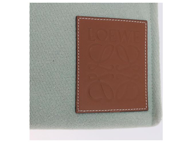 Borsa Tote LOEWE Anagram Cushion Tote Bag Canvas Light Green Auth ka6118A Verde chiaro - vista 20