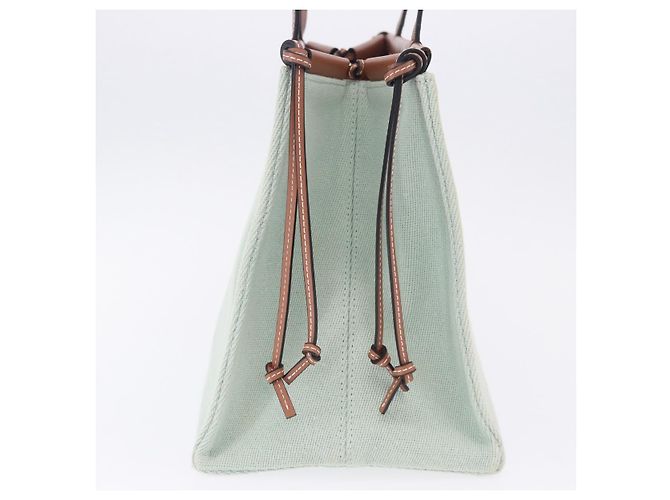 Borsa Tote LOEWE Anagram Cushion Tote Bag Canvas Light Green Auth ka6118A Verde chiaro - vista 4