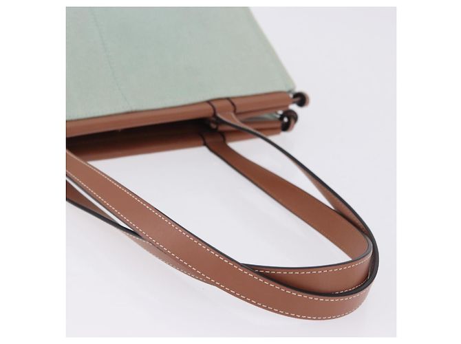 Borsa Tote LOEWE Anagram Cushion Tote Bag Canvas Light Green Auth ka6118A Verde chiaro - vista 9