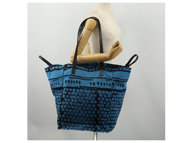 Borsa a mano BOTTEGA VENETA Canvas 2way Blue Auth bs36936 - vista 21