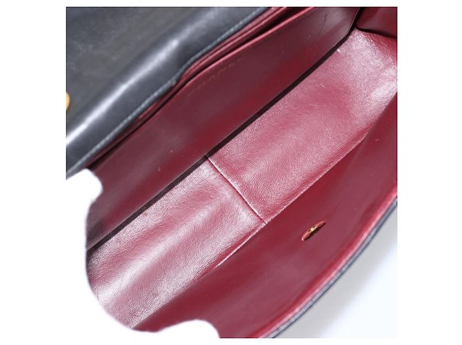 Borsa a tracolla CHANEL Big Matelasse 30 con catena in pelle d'agnello nera e oro CC Auth 203491SAV Nero D'oro - vista 11