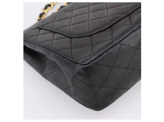 Borsa a tracolla CHANEL Big Matelasse 30 con catena in pelle d'agnello nera e oro CC Auth 203491SAV Nero D'oro - vista 16