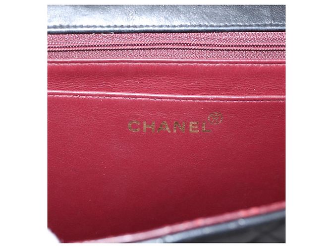 Borsa a tracolla CHANEL Big Matelasse 30 con catena in pelle d'agnello nera e oro CC Auth 203491SAV Nero D'oro - vista 18