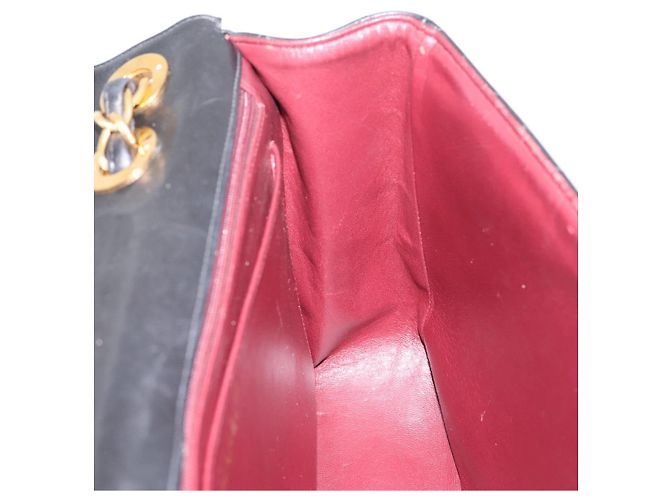 Borsa a tracolla CHANEL Big Matelasse 30 con catena in pelle d'agnello nera e oro CC Auth 203491SAV Nero D'oro - vista 19
