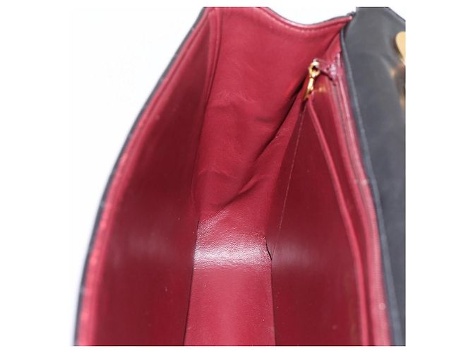 Borsa a tracolla CHANEL Big Matelasse 30 con catena in pelle d'agnello nera e oro CC Auth 203491SAV Nero D'oro - vista 20