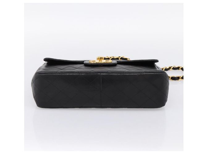 Borsa a tracolla CHANEL Big Matelasse 30 con catena in pelle d'agnello nera e oro CC Auth 203491SAV Nero D'oro - vista 5