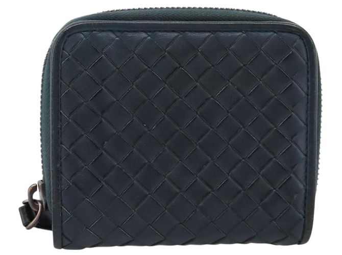 Portafoglio Bifold BOTTEGA VENETA INTRECCIATO in pelle blu autentico 203097 - vista 13