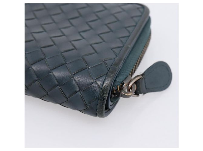 Portafoglio Bifold BOTTEGA VENETA INTRECCIATO in pelle blu autentico 203097 - vista 15