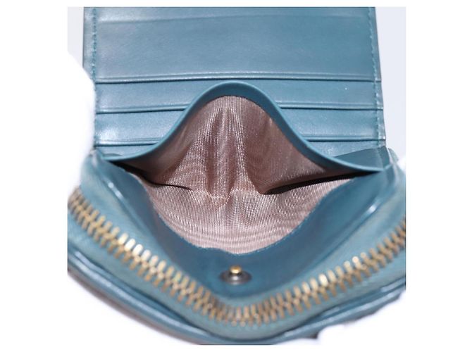 Portafoglio Bifold BOTTEGA VENETA INTRECCIATO in pelle blu autentico 203097 - vista 18