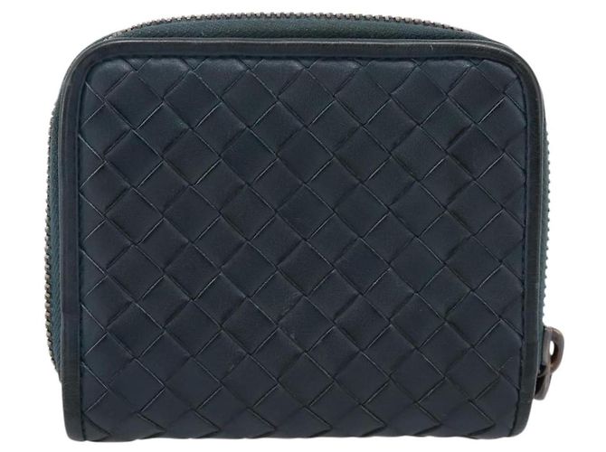 Portafoglio Bifold BOTTEGA VENETA INTRECCIATO in pelle blu autentico 203097 - vista 2