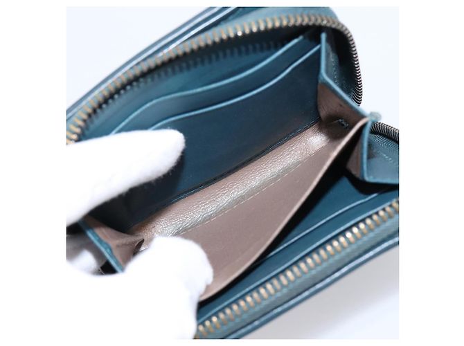Portafoglio Bifold BOTTEGA VENETA INTRECCIATO in pelle blu autentico 203097 - vista 21