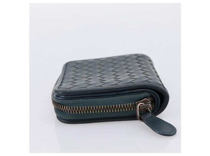 Portafoglio Bifold BOTTEGA VENETA INTRECCIATO in pelle blu autentico 203097 - vista 3
