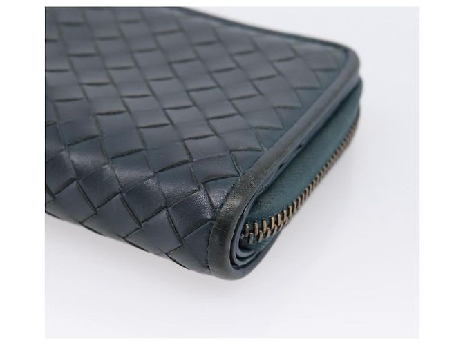 Portafoglio Bifold BOTTEGA VENETA INTRECCIATO in pelle blu autentico 203097 - vista 7