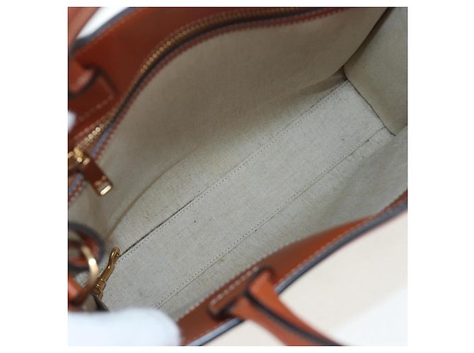 Céline CELINE Macadam Canvas Vertical Cabas Small Hand Bag Navy Gold Auth 202902M D'oro Blu navy - vista 10