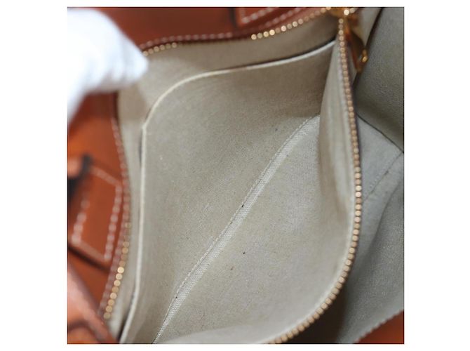 Céline CELINE Macadam Canvas Vertical Cabas Small Hand Bag Navy Gold Auth 202902M D'oro Blu navy - vista 27