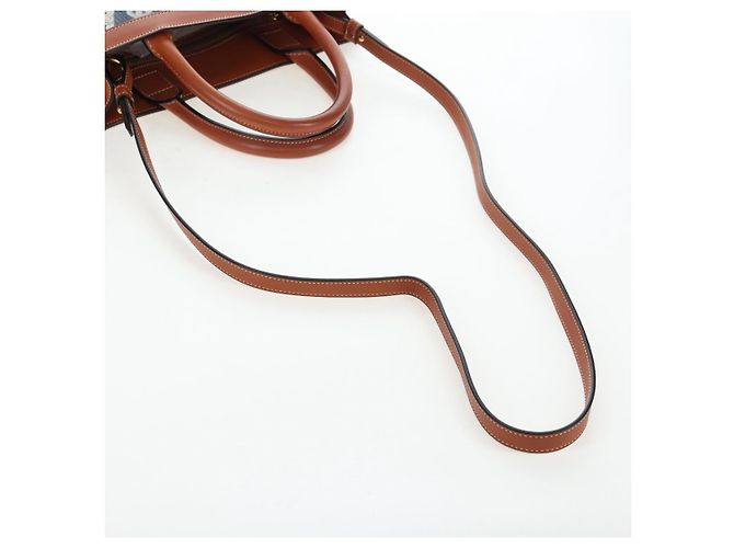Céline CELINE Macadam Canvas Vertical Cabas Small Hand Bag Navy Gold Auth 202902M D'oro Blu navy - vista 7