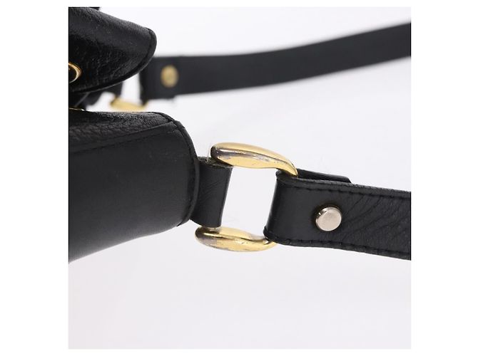 Borsa a tracolla Burberrys in pelle nera e oro Auth 201263A Nero - vista 10