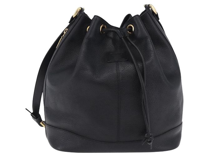 Borsa a tracolla Burberrys in pelle nera e oro Auth 201263A Nero - vista 13