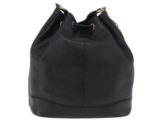 Borsa a tracolla Burberrys in pelle nera e oro Auth 201263A Nero - vista 2