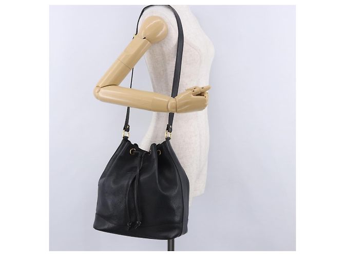 Borsa a tracolla Burberrys in pelle nera e oro Auth 201263A Nero - vista 24