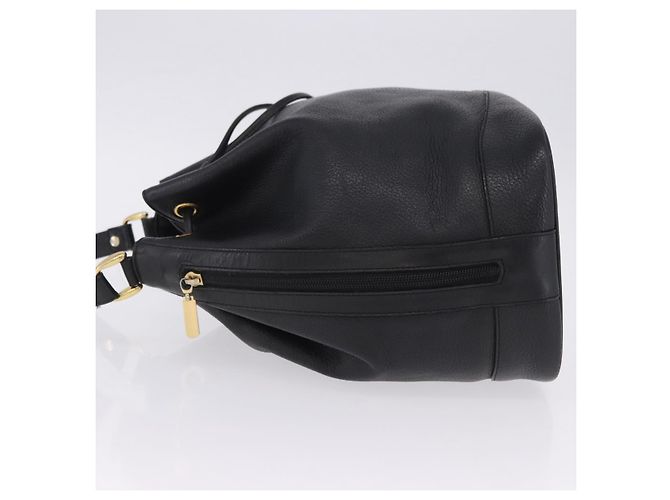 Borsa a tracolla Burberrys in pelle nera e oro Auth 201263A Nero - vista 4