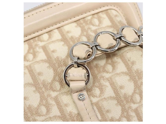 Borsa a mano Christian Dior Trotter Canvas Romantic PVC Beige Silver Auth 202956 Argento - vista 10