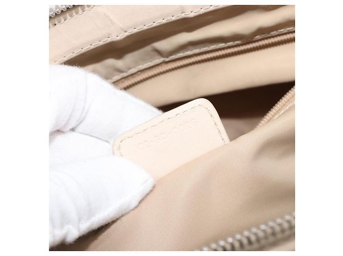 Borsa a mano Christian Dior Trotter Canvas Romantic PVC Beige Silver Auth 202956 Argento - vista 12