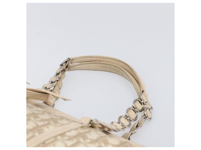 Borsa a mano Christian Dior Trotter Canvas Romantic PVC Beige Silver Auth 202956 Argento - vista 14