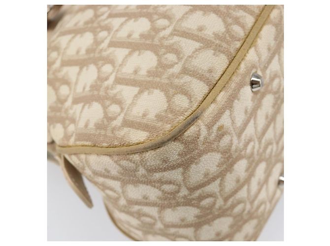 Borsa a mano Christian Dior Trotter Canvas Romantic PVC Beige Silver Auth 202956 Argento - vista 18