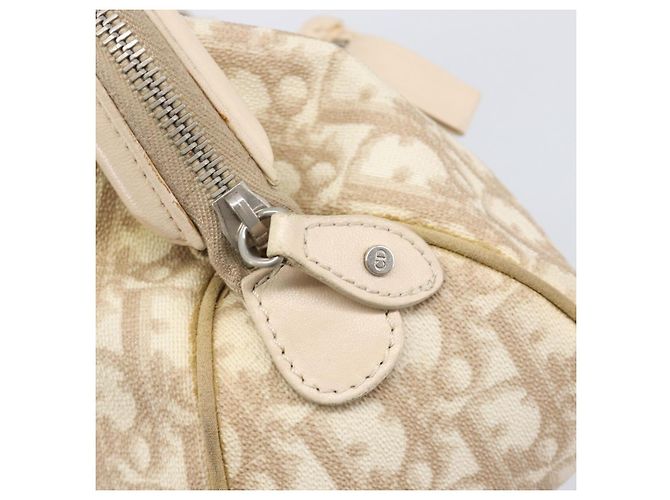 Borsa a mano Christian Dior Trotter Canvas Romantic PVC Beige Silver Auth 202956 Argento - vista 19