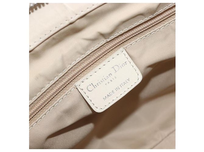Borsa a mano Christian Dior Trotter Canvas Romantic PVC Beige Silver Auth 202956 Argento - vista 20