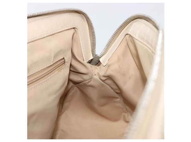 Borsa a mano Christian Dior Trotter Canvas Romantic PVC Beige Silver Auth 202956 Argento - vista 21