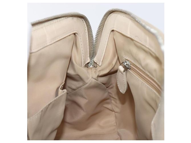 Borsa a mano Christian Dior Trotter Canvas Romantic PVC Beige Silver Auth 202956 Argento - vista 22