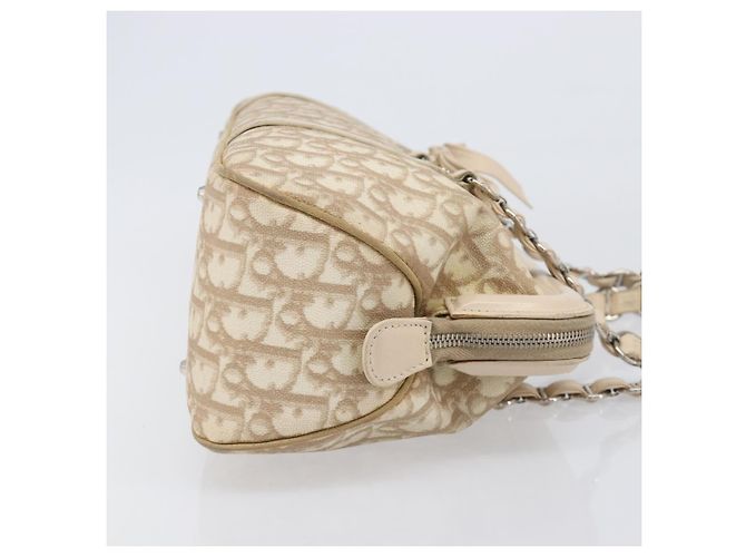 Borsa a mano Christian Dior Trotter Canvas Romantic PVC Beige Silver Auth 202956 Argento - vista 3