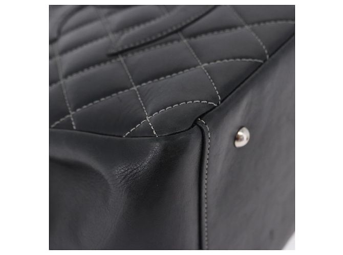Borsa a mano CHANEL Matelasse con catena in pelle nera e argento CC Auth ka6174SAV Nero - vista 16
