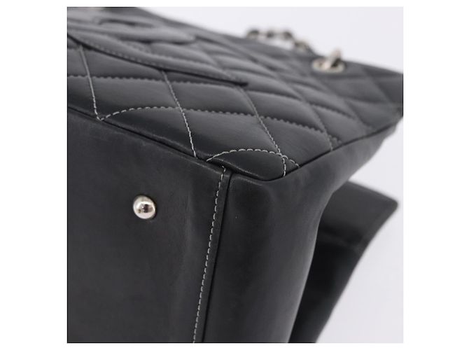 Borsa a mano CHANEL Matelasse con catena in pelle nera e argento CC Auth ka6174SAV Nero - vista 17