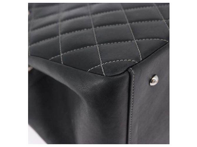 Borsa a mano CHANEL Matelasse con catena in pelle nera e argento CC Auth ka6174SAV Nero - vista 18
