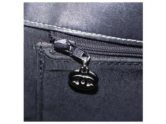 Borsa a mano CHANEL Matelasse con catena in pelle nera e argento CC Auth ka6174SAV Nero - vista 24