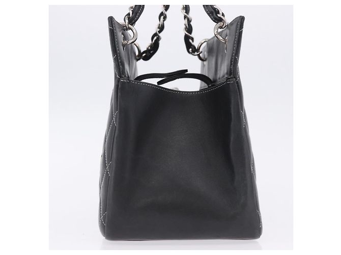 Borsa a mano CHANEL Matelasse con catena in pelle nera e argento CC Auth ka6174SAV Nero - vista 5